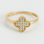Anillo de dama tipo flor con circonia. Medida 7 mm. Oro Amarillo 14K