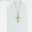 Dije de Cruz Cristo con cadena. Oro Amarillo 14K. Medida 45 cm.