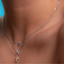 Dije de Cruz con Brillantes y cadena - PINETA - Oro Blanco 18K