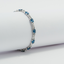 Pulsera con eslabones y piedras Aguamarina- Joyería de la Casa- Oro Blanco 14K