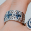 Anillo Churumbela Zafiro con brillantes - PINETA - Oro Blanco 18K