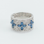 Anillo Churumbela Zafiro con brillantes - PINETA - Oro Blanco 18K