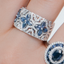 Anillo Churumbela Zafiro con brillantes - PINETA - Oro Blanco 18K