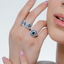 Anillo Churumbela Zafiro con brillantes - PINETA - Oro Blanco 18K