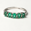 Anillo Churumbela Esmeralda con brillantes - PINETA - Oro Blanco 18K