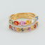 Set de Anillos triples tipo churumbela, combinación de Piedras Semipreciosas - PINETA - Oro Amarillo 18K