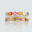Set de Anillos triples tipo churumbela, combinación de Piedras Semipreciosas - PINETA - Oro Amarillo 18K
