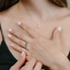 Anillo piedra Topacio azul suizo con Brillantes - PINETA - Oro blanco 18K