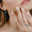 Anillo piedra Topacio azul suizo con Brillantes - PINETA - Oro blanco 18K