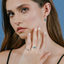 Anillo piedra Topacio azul suizo con Brillantes - PINETA - Oro blanco 18K