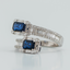 Anillo Doble forma Rectangular Zafiro - PINETA - Oro Blanco 18K