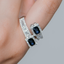 Anillo Doble forma Rectangular Zafiro - PINETA - Oro Blanco 18K