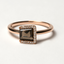 Anillo Cuadrado Cuarzo ahumado con Brillantes - PINETA - Oro Rosa 18K