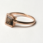 Anillo Cuadrado Cuarzo ahumado con Brillantes - PINETA - Oro Rosa 18K