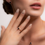 Anillo Cuadrado Cuarzo ahumado con Brillantes - PINETA - Oro Rosa 18K