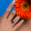 Anillo Cuadrado Cuarzo ahumado con Brillantes - PINETA - Oro Rosa 18K
