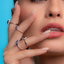 Anillo Zafiro con brillantes - PINETA - Oro Blanco 18K
