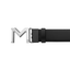Montblanc Cinturón reversible negro y gris negra con hebilla M de 35 mm 131178