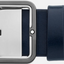 Montblanc Cinturón reversible de piel azul y gris para cortar a medida 131193