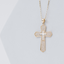 Dije de Cruz con Brillantes. Joyería de la casa. Oro Amarillo 14K