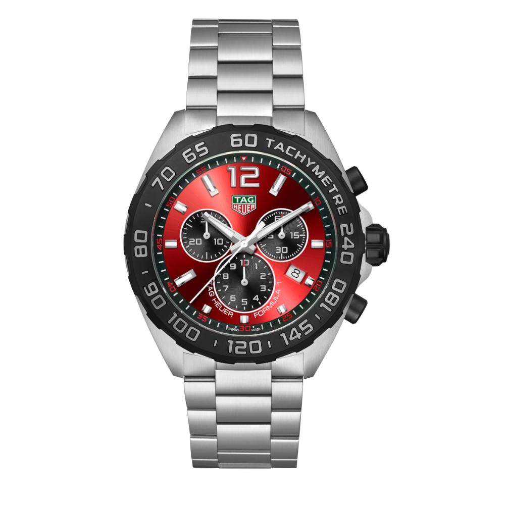 Reloj para Hombre Formula 1 casual plateado rojo TAG Heuer