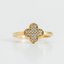 Anillo de dama tipo flor con circonia.  Medida 7 mm. Oro Amarillo 14K