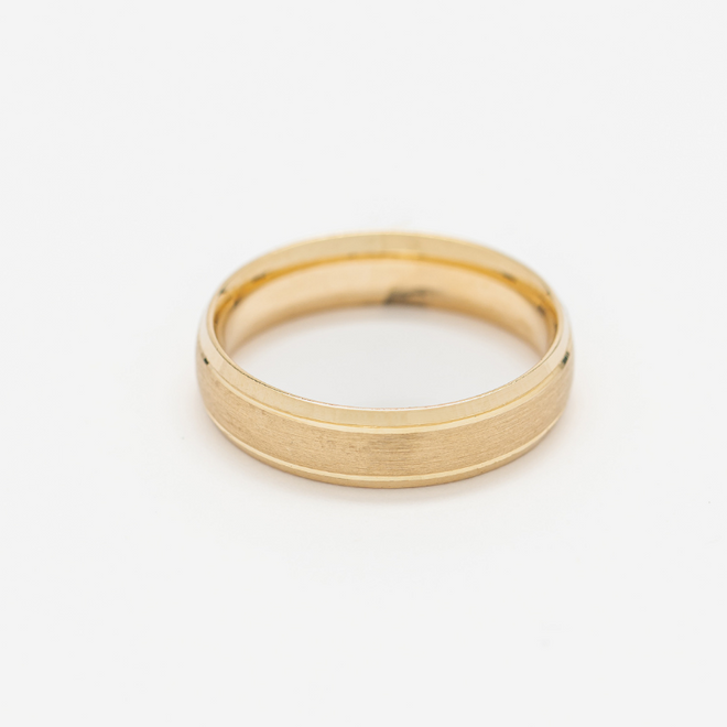 Argolla de matrimonio unisex 14k. Oro amarillo de 6mm tipo Confort fit