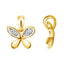 Dije mariposa en oro amarillo de 14K con diamantes