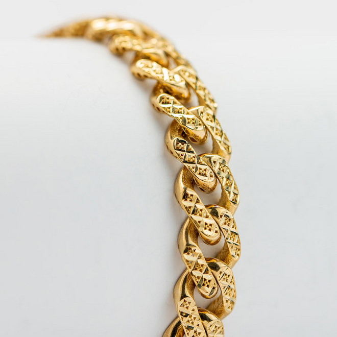 Pulsera Mónaco Chain. Oro Amarillo 14K