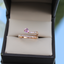 Anillo Doble con piedra semipreciosa con brillantes - PINETA - Oro Rosa 18K