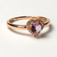 Anillo Amatista Corazón con Brillantes - PINETA - Oro Rosa 18K