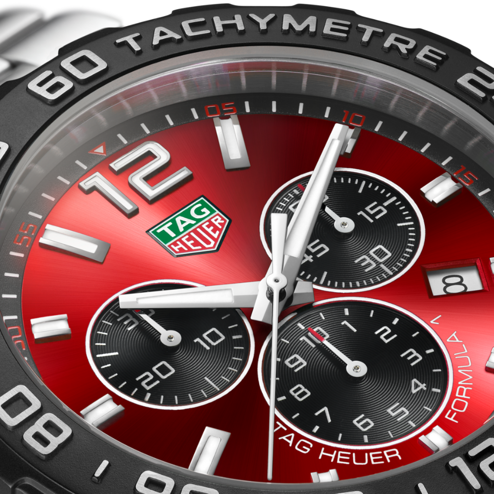 Reloj para Hombre Formula 1 casual plateado rojo TAG Heuer