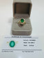 Anillo PINETA 18K con Esmeralda Oval y  Halo de Diamantes en Oro Amarillo 18K