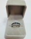 Anillo Churumbela - Half Eternity  PINETA 18K en Oro Blanco con Zafiros  Oval y Diamantes