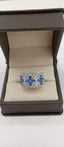 Anillo Churumbela Zafiro con brillantes - PINETA - Oro Blanco 18K