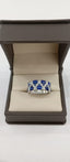 Anillo Churumbela Zafiro con brillantes - PINETA - Oro Blanco 18K