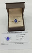Anillo de Zafiro Oval 3.50 ct con Halo de  Diamantes en Oro Blanco 18K – Colección  PINETA 18K